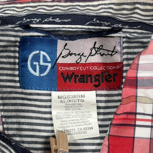 Wrangler George Strait Shirt Adult EXTRA LARGE Red Plaid Western Cowboy Music - Picture 7 of 10
